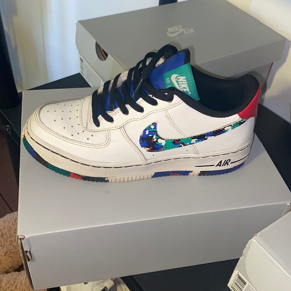 White/multi colored air forces